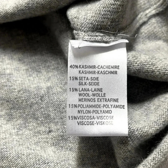 Cashmere silk blend cardigan sweater back buttons made in Italy neutral sweater - Picture 8 of 13